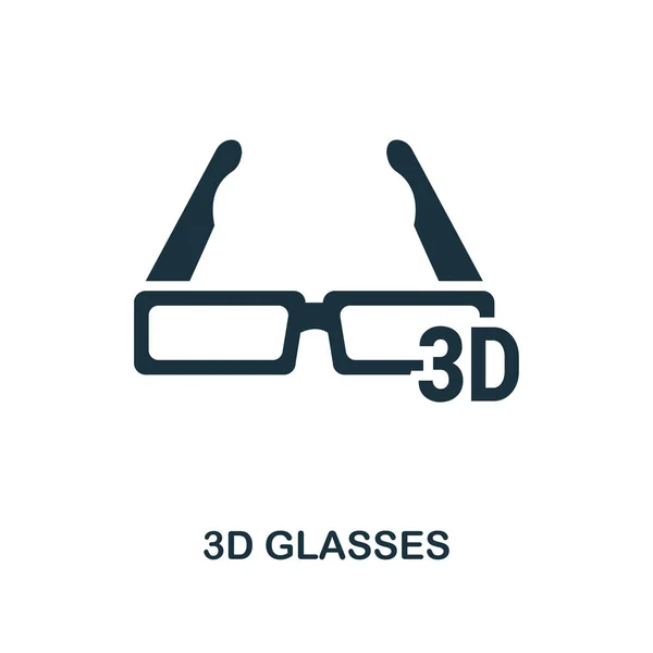 3D bril pictogram. Zwart-wit stijl design uit de bioscoop icoon collectie. UI en Ux. Pixel perfect 3d bril pictogram. Afdrukken voor webdesign, apps, software, gebruik. — Stockvector