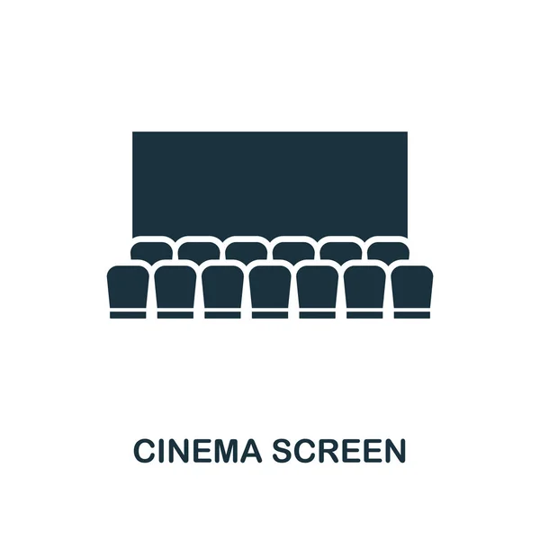 Cinema Screen icon. Monochrome style design from cinema icon collection. UI and UX. Pixel perfect cinema screen icon. For web design, apps, software, print usage. — Stock Vector