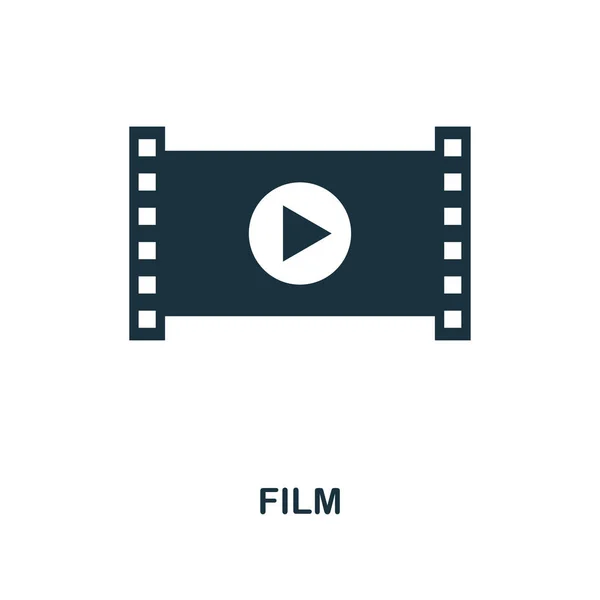 Значок фильма. Дизайн в монохромном стиле из коллекции икон кино. UI и UX. Пьеса идеальная киноикона. Для веб-дизайна, приложений, программного обеспечения, использования печати . — стоковый вектор