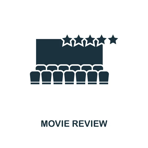 Иконка Movie Review. Дизайн в монохромном стиле из коллекции икон кино. UI и UX. Пьеса идеальная икона кинообозрения. Для веб-дизайна, приложений, программного обеспечения, использования печати . — стоковый вектор