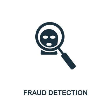 Sahtekarlık algılama simgesi. Tek renkli stil tasarım fintech simgesi koleksiyonundan. Kullanıcı arabirimi ve UX Pixel mükemmel sahtekarlık algılama simgesi. Web Tasarım, apps, yazılım, yazdırma kullanım için.