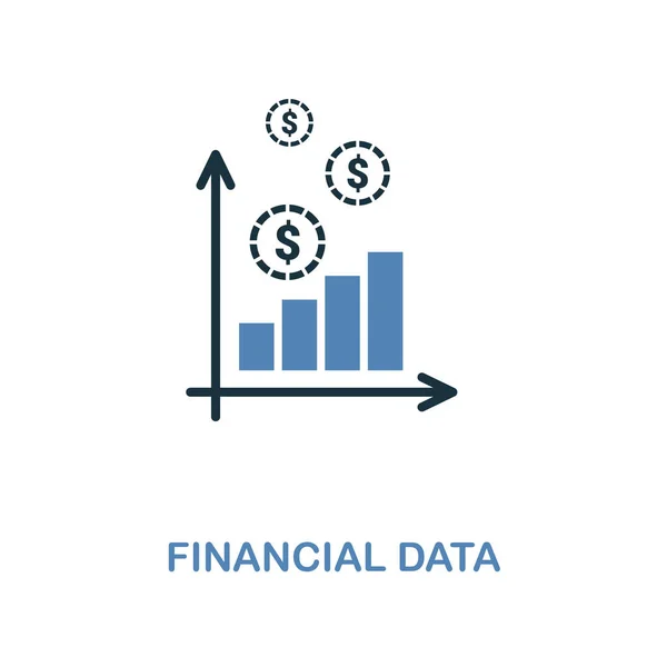 Ícone de dados financeiros em design de duas cores. Pixel símbolos perfeitos da coleção de ícones de finanças pessoais. UI e UX. Ilustração do ícone de dados financeiros. Para web design, aplicativos, software e impressão . — Fotografia de Stock