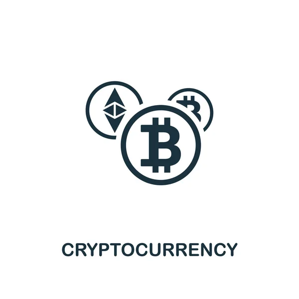 Cryptocurrency icon. Monochrome style design from fintech icon collection. UI and UX. Pixel perfect cryptocurrency icon. For web design, apps, software, print usage. — Stock Photo, Image