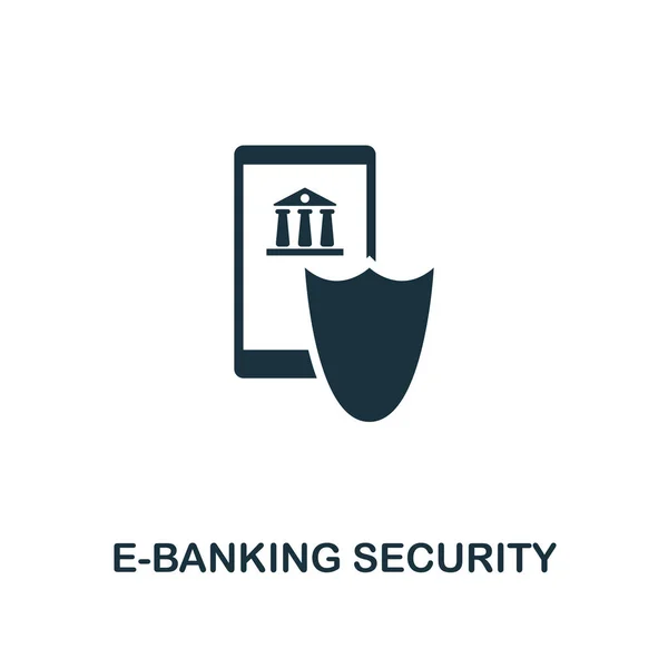 E-Banking Security icon. Monochrome style design from fintech icon collection. UI and UX. Pixel perfect e-banking security icon. For web design, apps, software, print usage.