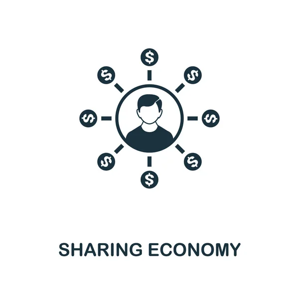 Sharing Economy icon. Monochrome style design from fintech icon collection. UI and UX. Pixel perfect sharing economy icon. For web design, apps, software, print usage.