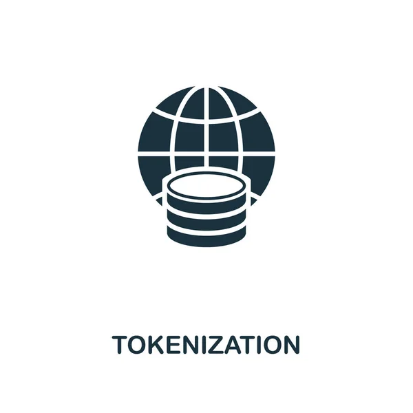 Tokenization icon. Monochrome style design from fintech icon collection. UI and UX. Pixel perfect tokenization icon. For web design, apps, software, print usage.