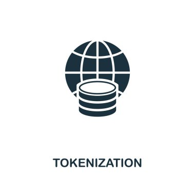 Belirteçlere ayırma simgesi. Tek renkli stil tasarım fintech simgesi koleksiyonundan. Kullanıcı arabirimi ve UX Pixel mükemmel belirteçlere ayırma simgesi. Web Tasarım, apps, yazılım, yazdırma kullanım için.