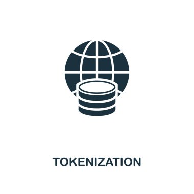Tokenization icon. Monochrome style design from fintech icon collection. UI and UX. Pixel perfect tokenization icon. For web design, apps, software, print usage. clipart