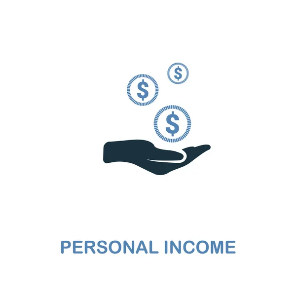 Kişisel gelir simgesi iki renk tasarımı. Kişisel Finans simgesi koleksiyonundan piksel mükemmel sembolleri. Kullanıcı arabirimi ve kişisel gelir simgesi UX çizimi. Web Tasarım, apps, yazılım ve baskı için. — Stok Vektör