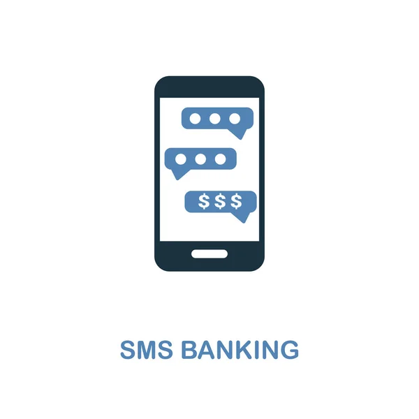 SMS Banking ikonen i två färger design. Pixel perfekt symboler från privatekonomi ikon insamling. UI och Ux. Illustration av sms bank-ikonen. För webbdesign, appar, programvara och utskrift. — Stock vektor