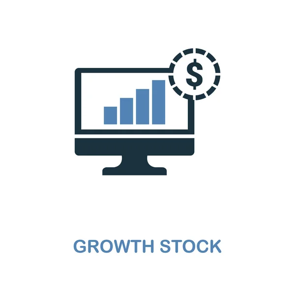 Crescita Stock icona in due colori di design. Pixel simboli perfetti dalla collezione di icone della finanza personale. UI e UX. Illustrazione dell'icona dello stock di crescita. Per web design, app, software e stampa . — Vettoriale Stock