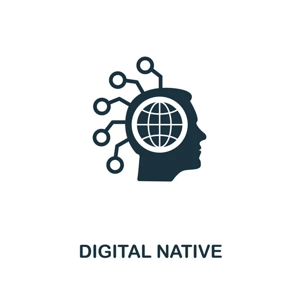 Icona nativa digitale. Design in stile monocromatico della collezione di icone fintech. UI e UX. Icona nativa digitale perfetta pixel. Per web design, applicazioni, software, utilizzo di stampa . — Vettoriale Stock