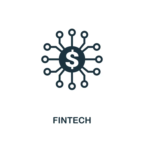 Fintech simgesi. Tek renkli stil tasarım fintech simgesi koleksiyonundan. Kullanıcı arabirimi ve UX Pixel mükemmel fintech simgesi. Web Tasarım, apps, yazılım, yazdırma kullanım için.
