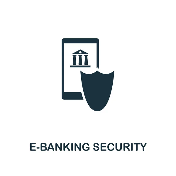 E-Banking Security-ikonen. Svartvit stil design från fintech ikon insamling. UI och Ux. Pixel perfekt e-banking security-ikonen. För appar, programvara, webbdesign, utskriftsvolymer. — Stock vektor