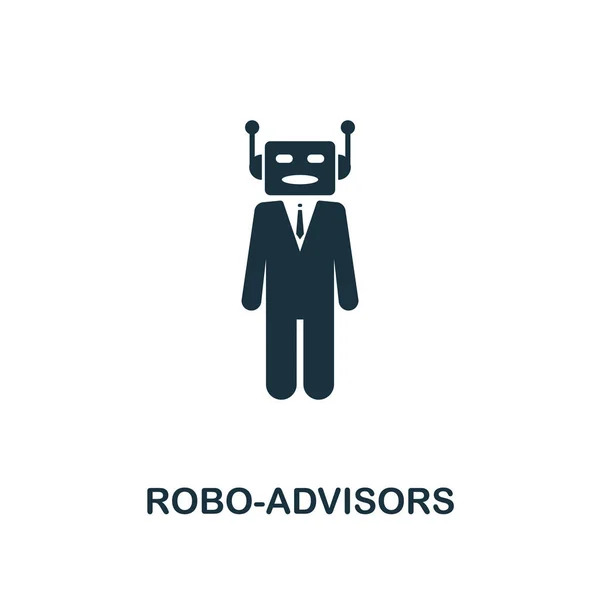 Icona di Robo-Advisors. Design in stile monocromatico della collezione di icone fintech. UI e UX. Icona robo-advisor perfetta per pixel. Per web design, applicazioni, software, utilizzo di stampa . — Vettoriale Stock