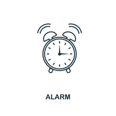 Alarm anahat simgesi. Yaratıcı tasarım okulu simgesi koleksiyonundan. Sigorta primi alarm anahat simgesi. Web tasarım, apps, yazılım ve baskı için.