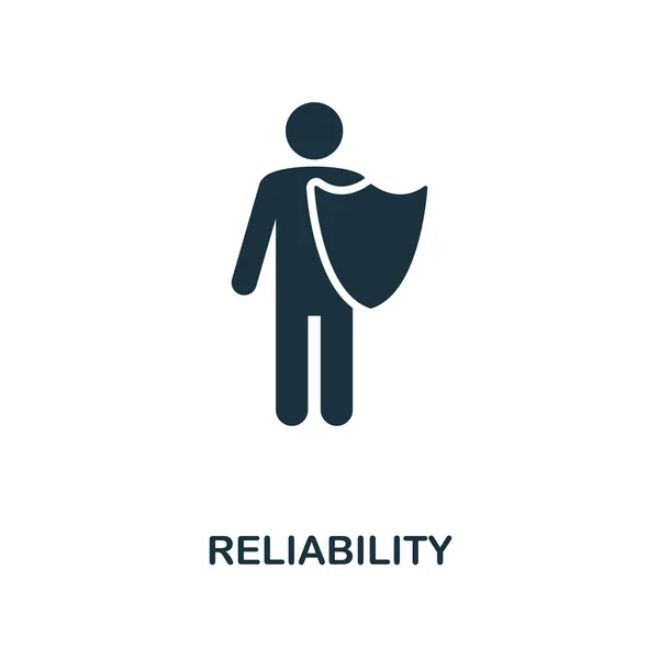 Reliability icon. Monochrome style design from business ethics icon collection. UI and UX. Pixel perfect reliability icon. For web design, apps, software, print usage. — Stock Photo, Image