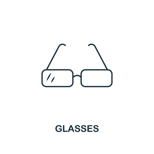 Ikona s brýlemi osnovy. Kreativní design ze školy ikona kolekce. Prémiové brýle osnovy ikona. Pro webdesign, aplikace, software a tisk. — Stock fotografie