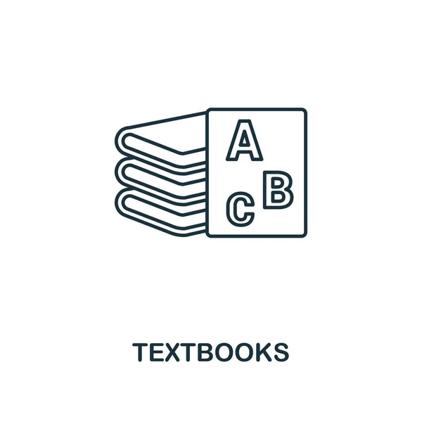 Lehrbücher skizzieren das Symbol. Kreatives Design aus der Sammlung von Schulsymbolen. Premium-Lehrbücher umreißen das Symbol. für Webdesign, Apps, Software und Druck. — Stockfoto