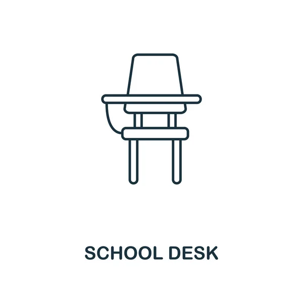 学校课桌轮廓图标。来自学校图标收藏的创意设计。高级课桌轮廓图标。用于 web 设计、应用、软件和打印. — 图库照片