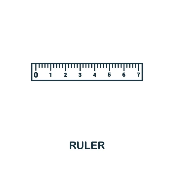 Ruler outline icon. Creative design from school icon collection. Premium ruler outline icon. For web design, apps, software and printing. — Stock Photo, Image