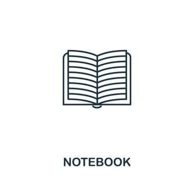 Defter anahat simgesi. Yaratıcı tasarım okulu simgesi koleksiyonundan. Sigorta primi defter anahat simgesi. Web tasarım, apps, yazılım ve baskı için.