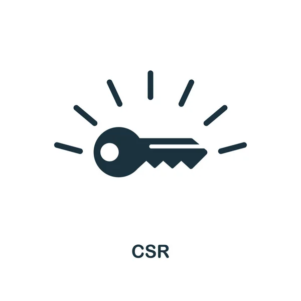 Icono de RSC. Diseño de estilo monocromático de la colección de iconos de ética empresarial. UI y UX. Pixel icono csr perfecto. Para diseño web, aplicaciones, software, uso de impresión . — Archivo Imágenes Vectoriales