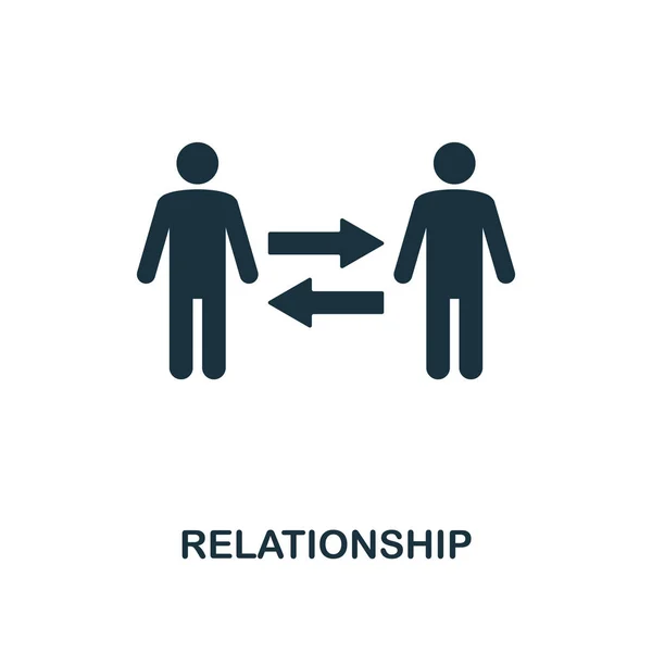 Het pictogram van de relatie. Zwart-wit stijl ontwerp van zakelijke ethiek icoon collectie. UI en Ux. Pixel-perfecte relatie-pictogram. Afdrukken voor webdesign, apps, software, gebruik. — Stockvector