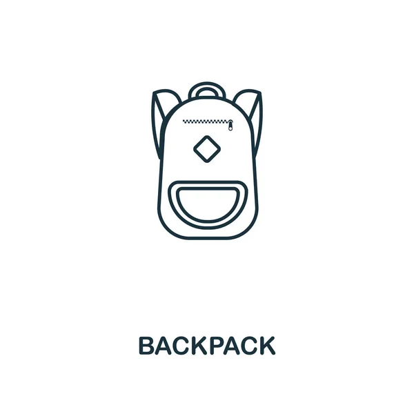 Rucksack-Umriss-Symbol. Kreatives Design aus der Sammlung von Schulsymbolen. Premium Rucksack Outline-Symbol. für Webdesign, Apps, Software und Druck. — Stockvektor