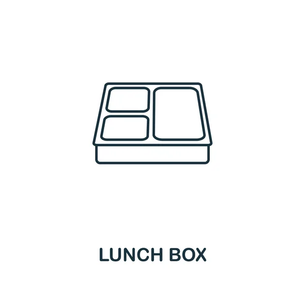 Umrisse von Lunchpaketen. Kreatives Design aus der Sammlung von Schulsymbolen. Premium Lunchbox umreißen Symbol. für Webdesign, Apps, Software und Druck. — Stockvektor