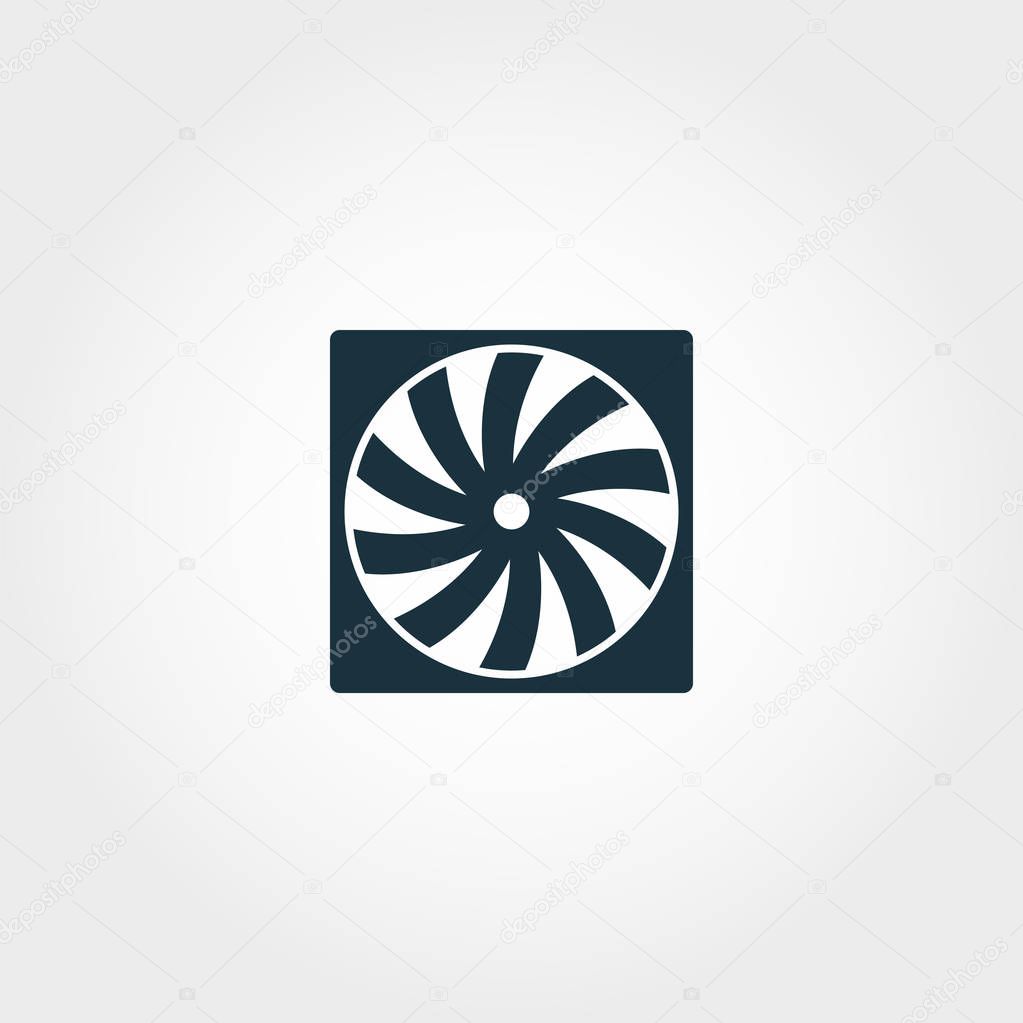 Car Fan icon. Premium quality element illustration from car parts collection. Car Fan monochrome icon. Perfect for web design, apps and printing.