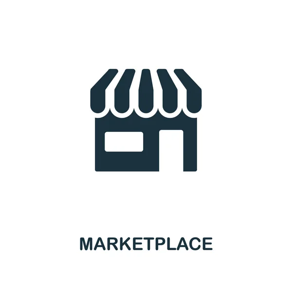 Marketplace-ikonen. Premium stil design från crowdfunding ikon insamling. Ikonen för UI och Ux. Pixel perfekt marketplace. För appar, programvara, webbdesign, utskriftsvolymer. — Stockfoto