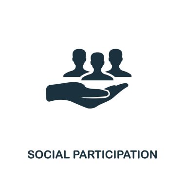 Sosyal katılım simgesi. Sigorta primi tarzı tasarım crowdfunding simgesi koleksiyonundan. Kullanıcı arabirimi ve UX Pixel mükemmel sosyal katılım kutsal kişilerin resmi. Web Tasarım, apps, yazılım, yazdırma kullanım için.