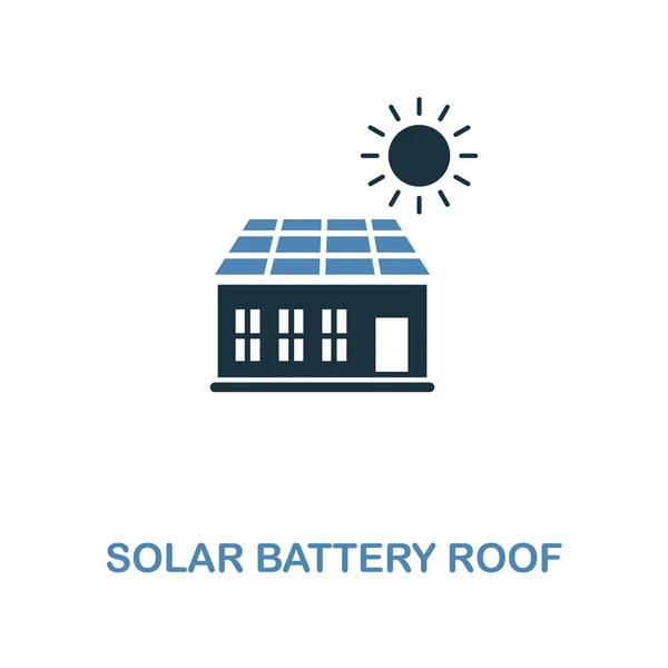 太阳能电池屋顶图标在两种颜色的设计。从智能设备图标集合的高级样式。Ui。太阳能电池屋顶图标的插图。用于网页设计、应用程序、软件和打印. — 图库矢量图片