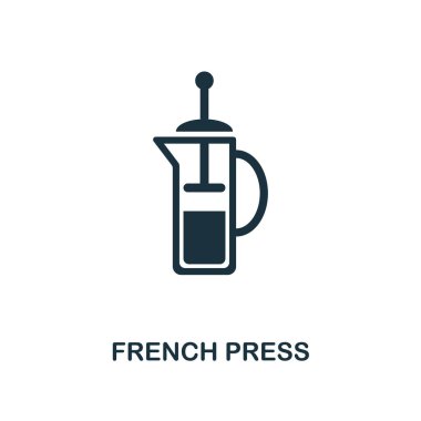 Fransız basın simgesi. Sigorta primi tarzı tasarım kahve dükkanı simgesi koleksiyonundan. Kullanıcı arabirimi ve UX Pixel mükemmel Fransız basın simgesi. Web Tasarım, apps, yazılım, yazdırma kullanım için.