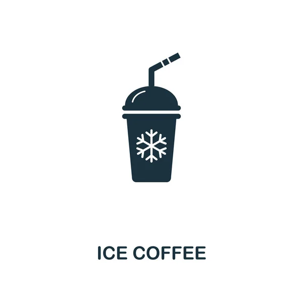 アイス コーヒーのアイコン。プレミアム コーヒー ショップ アイコン コレクションからスタイルのデザイン。Ui と ux のピクセル完璧なアイス コーヒーのアイコン。Web デザイン、アプリケーション、ソフトウェア、印刷使用の. — ストックベクタ