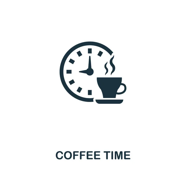 Icône Heure du café. Design de style Premium de la collection d'icônes de café. UI et UX. Pixel parfaite icône de temps de café. Pour la conception Web, applications, logiciels, utilisation d'impression . — Image vectorielle