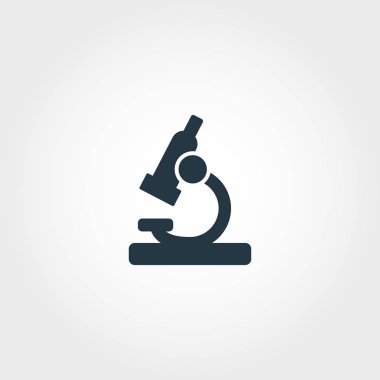 Mikroskop simgesi. Premium tek renkli tasarım eğitim simgesi koleksiyonundan. Web tasarım ve baskı kullanım için yaratıcı mikroskop simgesi.