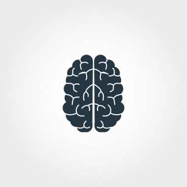 Beyin simgesi. Premium tek renkli tasarım eğitim simgesi koleksiyonundan. Web tasarım ve baskı kullanım için yaratıcı beyin simgesi.