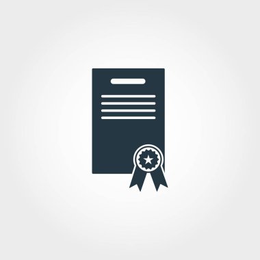 Diploma simgesi. Premium tek renkli tasarım eğitim simgesi koleksiyonundan. Web tasarım ve baskı kullanım için yaratıcı diploma simgesi.