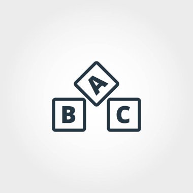 ABC simgesi. Premium tek renkli tasarım eğitim simgesi koleksiyonundan. Web tasarım ve baskı kullanım için yaratıcı abc simgesi.