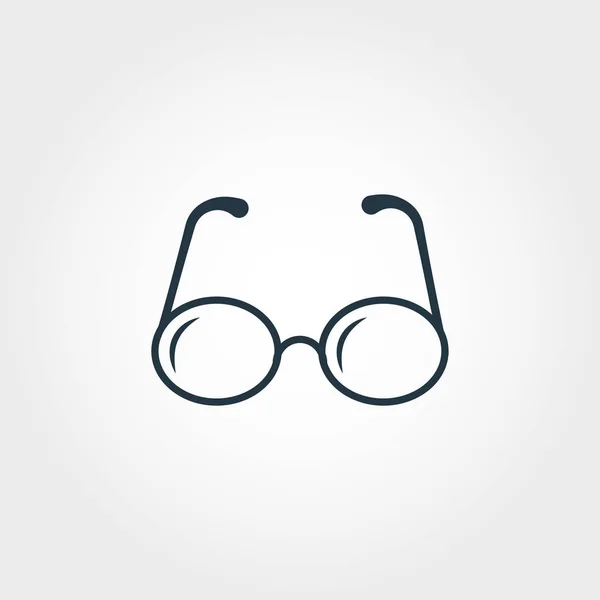 Icono de gafas. Diseño monocromo premium de la colección de iconos de la educación. Icono de gafas creativas para diseño web y uso de impresión . — Archivo Imágenes Vectoriales