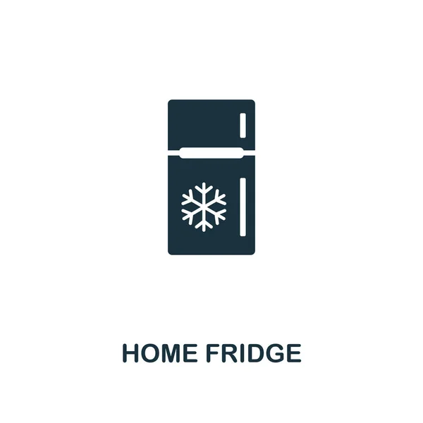 Icono de refrigerador casero. Diseño de estilo premium de la colección de iconos del hogar. UI y UX. Pixel icono perfecto refrigerador en casa. Para diseño web, aplicaciones, software, uso de impresión . — Foto de Stock