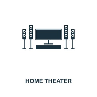 Ev sineması simgesi. Sigorta primi tarzı tasarım ev simgesini koleksiyonundan. Kullanıcı arabirimi ve UX Pixel mükemmel ev sinema simgesi. Web Tasarım, apps, yazılım, yazdırma kullanım için.