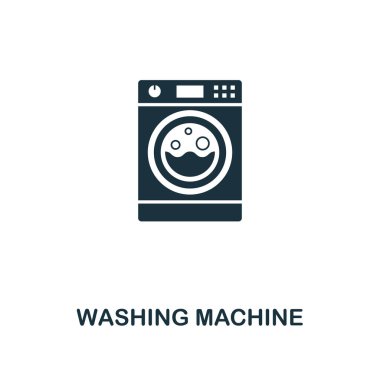 Çamaşır makinesi simgesi. Sigorta primi tarzı tasarım ev simgesini koleksiyonundan. Kullanıcı arabirimi ve UX Pixel mükemmel çamaşır makinesi simgesi. Web Tasarım, apps, yazılım, yazdırma kullanım için.