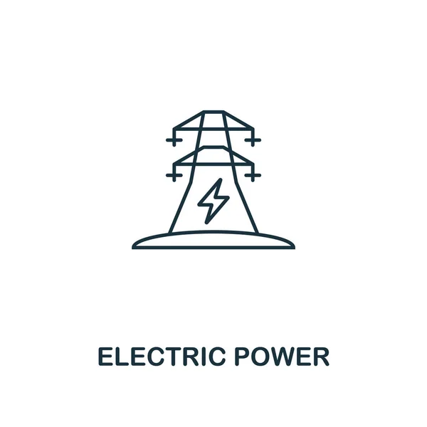 Elektrische Power-Ikone umreißt Stil. Premium-Piktogrammdesign aus Power und Energy Icon Collection. einfaches dünnes Linienelement. Stromsparsymbole für Webdesign, mobile Apps und Drucknutzung. — Stockvektor