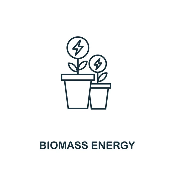 Biomasa Estilo de contorno de icono de energía. Diseño de pictograma premium de la colección de iconos de energía y energía. Elemento de línea delgada simple. Icono de Biomasa Energy para diseño web, aplicaciones móviles y uso de impresión . — Archivo Imágenes Vectoriales