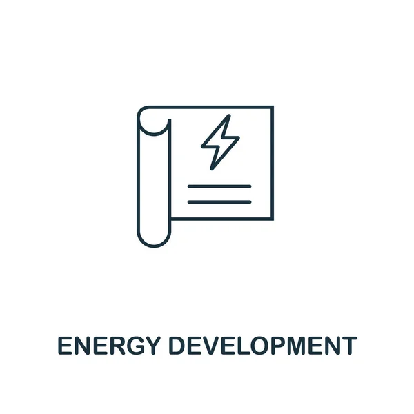 Energii rozvoj ikonu styl osnovy. Prvotřídní piktogram design z kolekce ikon sílu a energii. Jednoduché tenké linie prvek. Rozvoj ikona pro webdesign, mobilní aplikace a tisk využití energie. — Stockový vektor