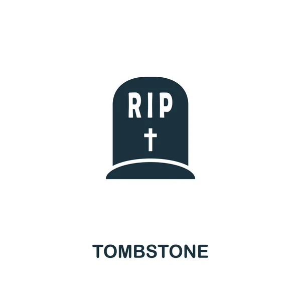 墓碑图标。从万圣节图标集合的高级风格设计。ui 和 ux 像素完美的墓碑图标。适用于网页设计、应用程序、软件、打印使用. — 图库矢量图片