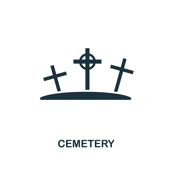 Icono del cementerio. Diseño de estilo premium de la colección de iconos de Halloween. UI y UX. Pixel icono perfecto cementerio. Para diseño web, aplicaciones, software, uso de impresión . — Vector de stock